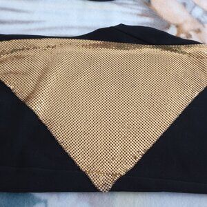Vintage Whiting and Davis Gold Mesh Bandana Bib
